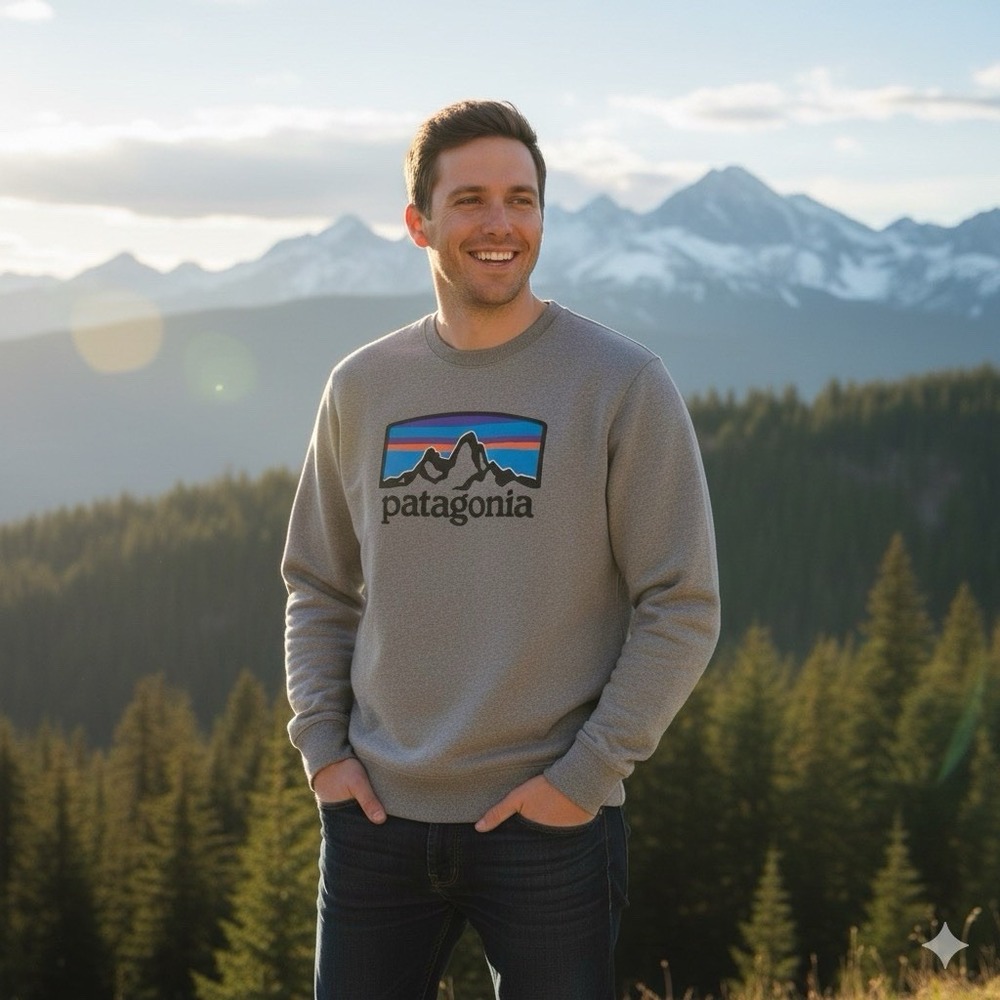 Patagonia Uprisal Logo Crew Sweatshirt Gray XL Regular Fit Outdoor